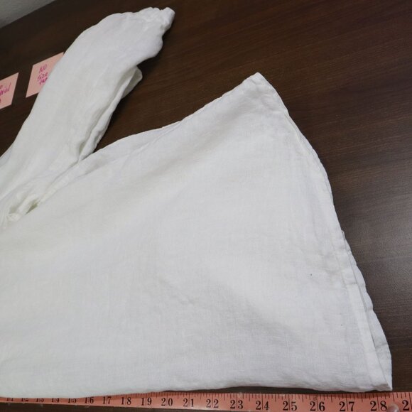 M Linen Top Women 2X White‎ Boho Romantic Prep Classy Feminine Delicate Ethereal - Picture 12 of 16